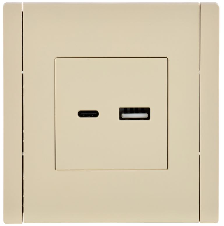 Розетка USB IEK FP-U22-D31-K10 FORTE&PIANO тип A+тип C 3,1А FP450 ваниль