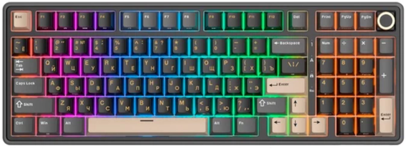 Клавиатура проводная Royal Kludge RK R98 Pro 6935280830082 98 клавиши, цвет Phantom