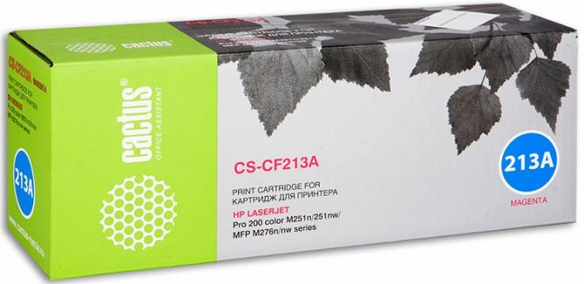 Картридж Cactus CS-CF213A для принтеров HP LaserJet Pro 200 M251/M276, пурпурный, 1800 стр.