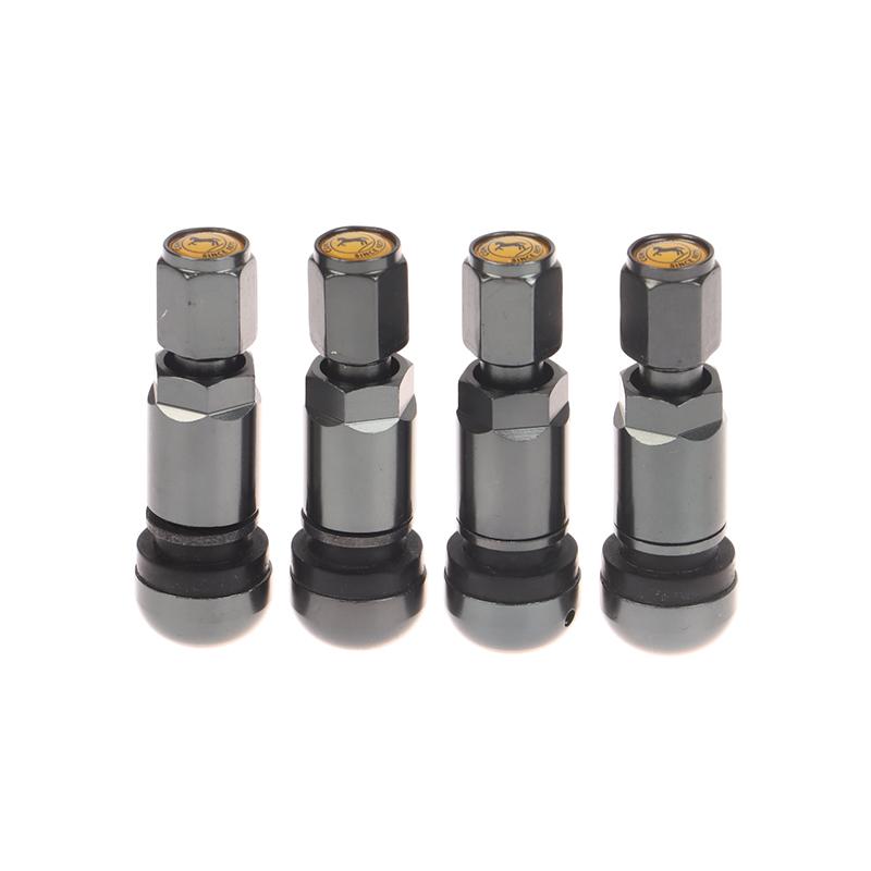 4Pcs Aluminum Alloy Car Tubeless Wheel Tyre Valve Durable Professional Car Tire Accessories Stem Round Bottom Hex Cap Car gray Clear Face