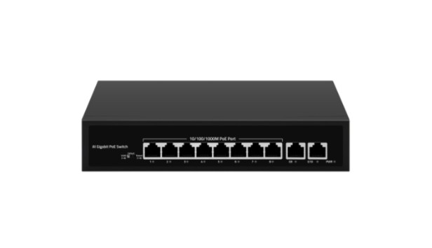 Коммутатор неуправляемый GIGALINK GL-SW-G007-08PL 8 PoE (802.3af/at) порта 10/100/1000Мбит/с, 7-8 порт до 250м cat6, 2 порта 1000Мбит/с Base-T, PoE Wa NikoMax