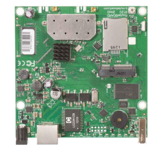 Материнская плата Mikrotik RB912UAG-2HPnD L4,64MB DDR2,Atheros AR9342 600MHz,802.11b/g/n,(1) Gigabit port with Auto-MDI/X,PoE: 8-30V DC
