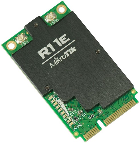 Модуль Mikrotik R11e-2HnD беспроводная miniPCI-e карта стандарта 802.11 b/g/n 2x2MIMO, работающая на частоте 2,4 ГГц, с выходной мощностью 800 МВт.