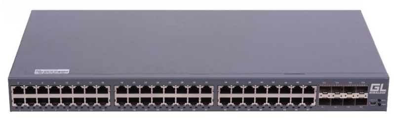 Коммутатор управляемый GIGALINK GL-SW-G204-56TC L2, 48 портов 10/100/1000 BaseT, 8 SFP+ 10G, 1 Mini usb Console port. 1U 19", 220V NikoMax