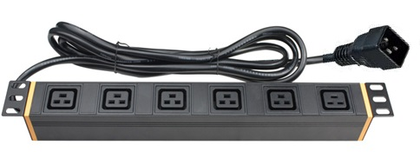 Блок розеток 19", 6 розеток DKC R519C146 16A Вых:6 ХC19, Вх. разъём C20х2м, "RAM telecom"