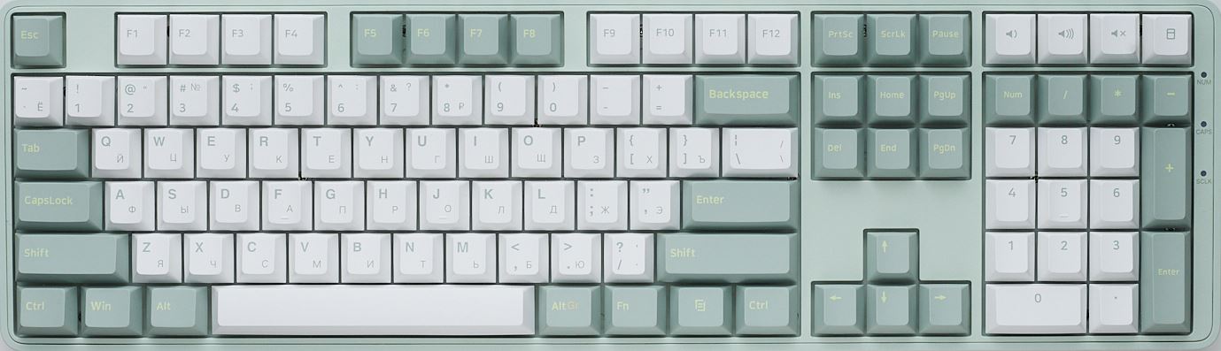 Клавиатура UGREEN KU103 55817_ USB Wired Mechanical Keyboard RU. длина кабеля: 1,6м. цвет: зеленый