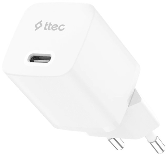 Зарядное устройство сетевое TTEC SmartCharger 2SCG30B GAN 30W PD USB-C. Цвет: белый