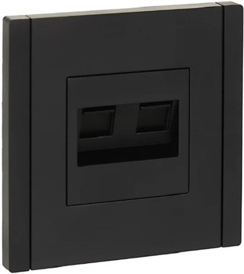 Розетка компьютерная+телефонная IEK FP-KT20-O-1-K03 FORTE&PIANO RJ11+RJ45 кат.5E FP335 серый