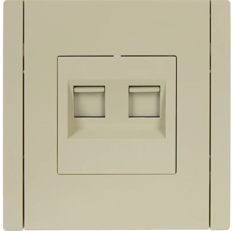 Розетка компьютерная+телефонная IEK FP-KT20-O-1-K10 FORTE&PIANO RJ11+RJ45 кат.5E FP435 ваниль