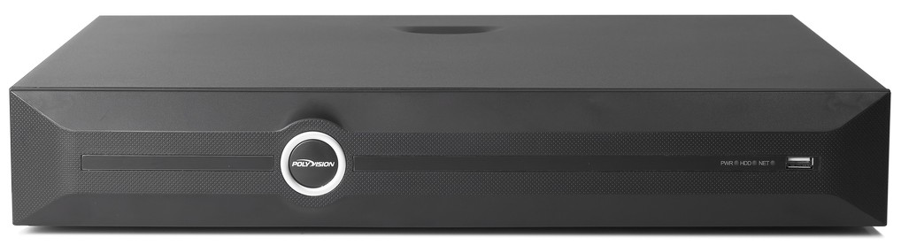 Видеорегистратор IP Polyvision PVNR-77-40H4 40 канальный, VGA, HDMI (независимые), вх. поток 400 Мб/с, исх. поток 400 Мб/с, разрешение записи до 16 Мп