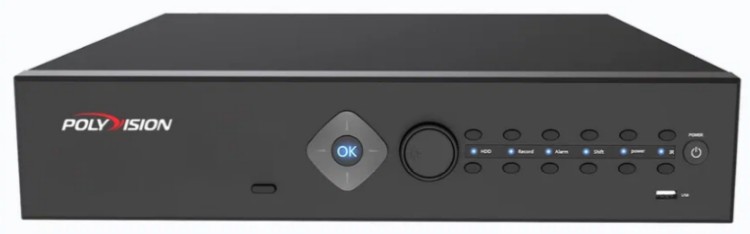 Видеорегистратор IP Polyvision PVNR-87-64F8 64-х канальный, вх./исх. потоки до 600/360 Мбит/с, H.265, H.264, запись до 8Мп, 25 к/сек, 8 SATA3 до 14 Тб