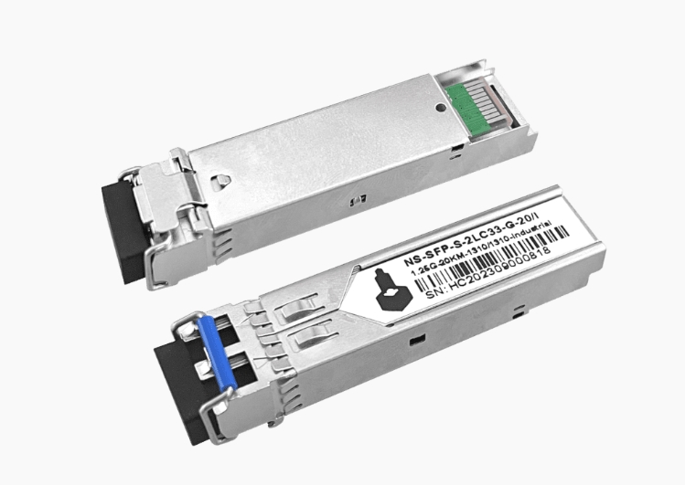 Оптический модуль SFP NST NS-SFP-S-2LC33-G-20/I промышленный, два волокна Single Mode. Скорость: до 1,25 Гбит/c. Тип разъема: 2xLC. Оптический бюджет: