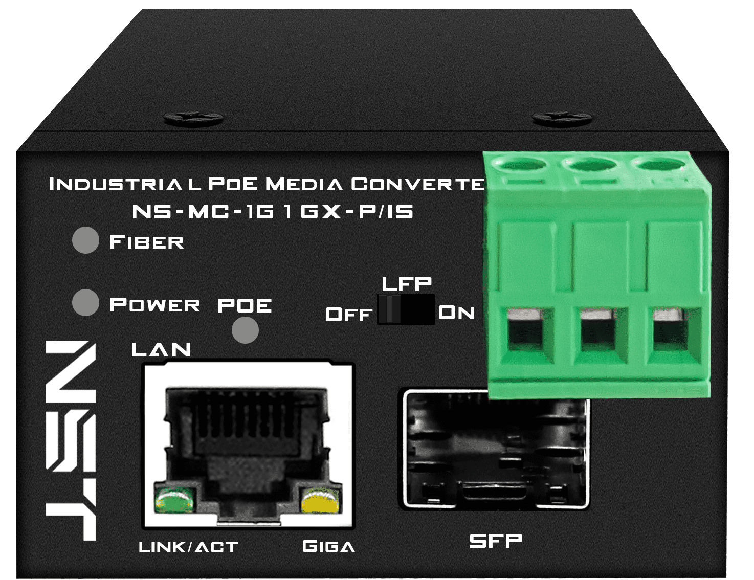 Медиаконвертер промышленный NST NS-MC-1G1Gx-P/IS компактный Ultra PoE медиаконвертер Gigabit Ethernet, SFP 1000Мбит/c.
