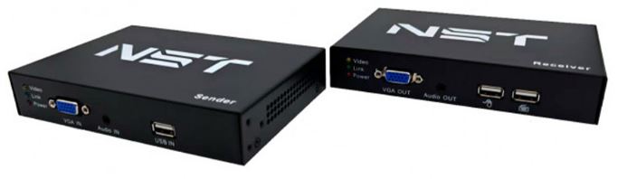 Удлинитель KVM NST NS-HDU-VGA-KVMR VGA+USB по витой паре с поддержкой Audio, до 120м
