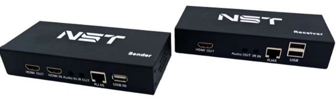 Удлинитель KVM NST NS-VIP-HD-KVM-AR HDMI+USB по сети Ethernet с поддержкой передачи ИК, Audio, RS232