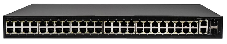 Коммутатор PoE NST NS-SW-48F2G-P Fast Ethernet на 48 x RJ45 + 2 x GE Combo uplink портов. Порты: 48 x FE (10/100 Base-T) с поддержкой PoE (IEEE 802.3a