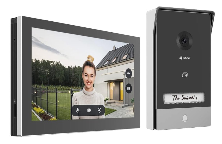 Комплект EZVIZ CS-HP7 (3MP) видеодомофона (монитор+вызывная панель) с возможностью управления (+ доступ к воротам и двери) через APP EZVIZ и 7" монито