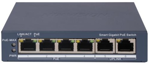 Коммутатор PoE HIKVISION DS-3E1506P-EI 4-портовый гигабитный интеллектуальный