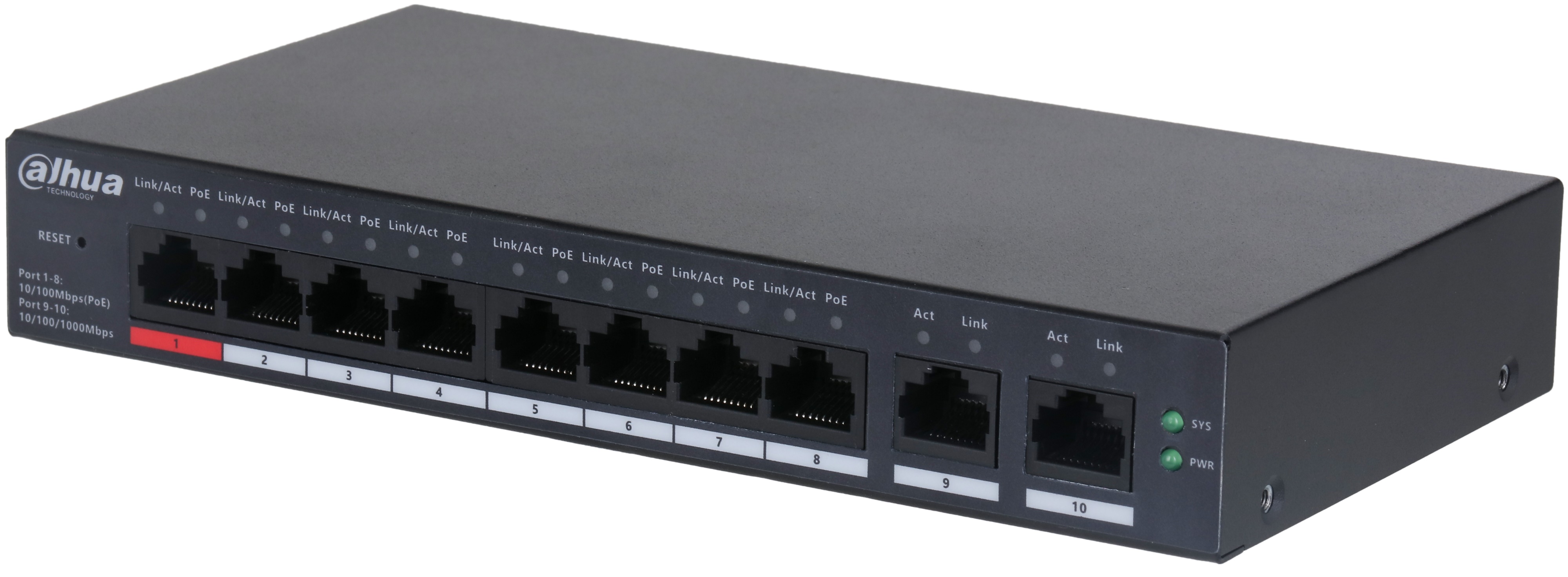 Коммутатор Dahua DH-CS4010-8ET-110 8-портовый PoE с функцией облачного управления