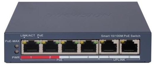 Коммутатор управляемый HIKVISION DS-3E1106P-EI 4x100Мбит/с