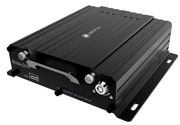 Видеорегистратор Optimus MDVR-2041E 4G/Glonass AHD/TVI/CVI/CVBS 4 канала, 4 аудио, Embedded Linux OS, графический интерфейс, защита паролем, ключ, PAL