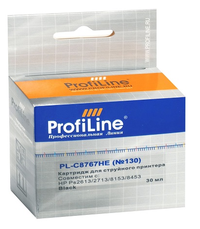 Картридж ProfiLine PL-C8767HE-Bk №130 для принтеров HP PS2613/2713/8153/8453/K7103 Black пигмент ProfiLine PL_C8767HE_BK