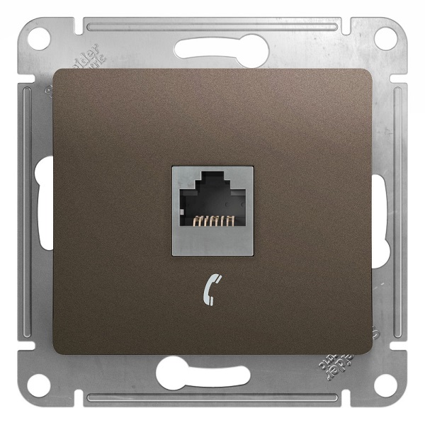 Розетка Schneider Electric GSL000881T мех телефонная RJ11 шоколад Systeme Electric