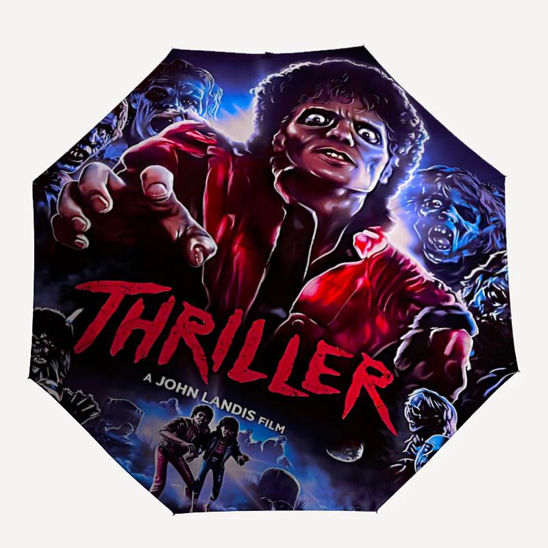 1 шт. Зонт-трость Майкла Джексона Thriller Dance, автоматический, 8 ребер, складной, с черным железным каркасом, для улицы, пляжа, путешествий, пляжный зонт 134 blue JoJoGoGo