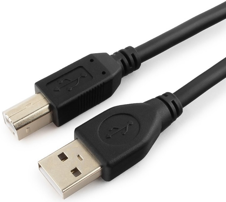 Кабель интерфейсный USB 2.0 Cablexpert CCP-USB2-AMBM-1M AM/BM, медь, двойн.экран, Pro, 1м, черный, пакет