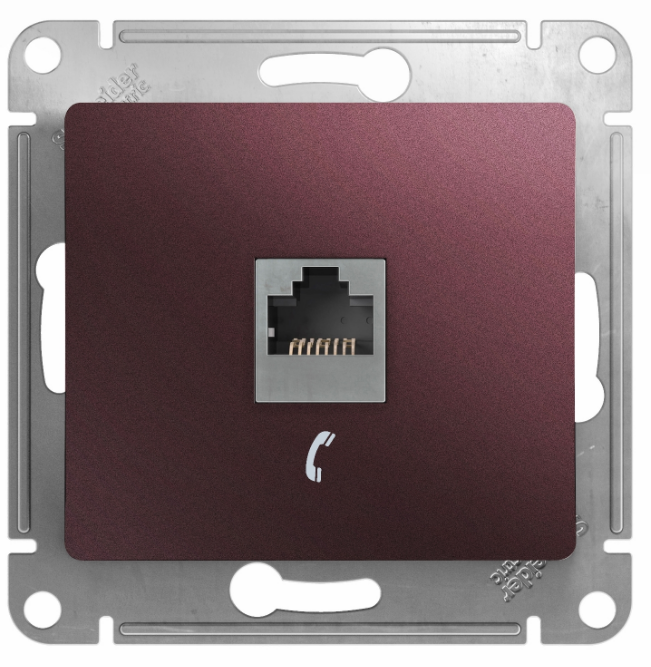 Розетка Schneider Electric GSL001181T Glossa телефонная RJ11 баклажановая Systeme Electric