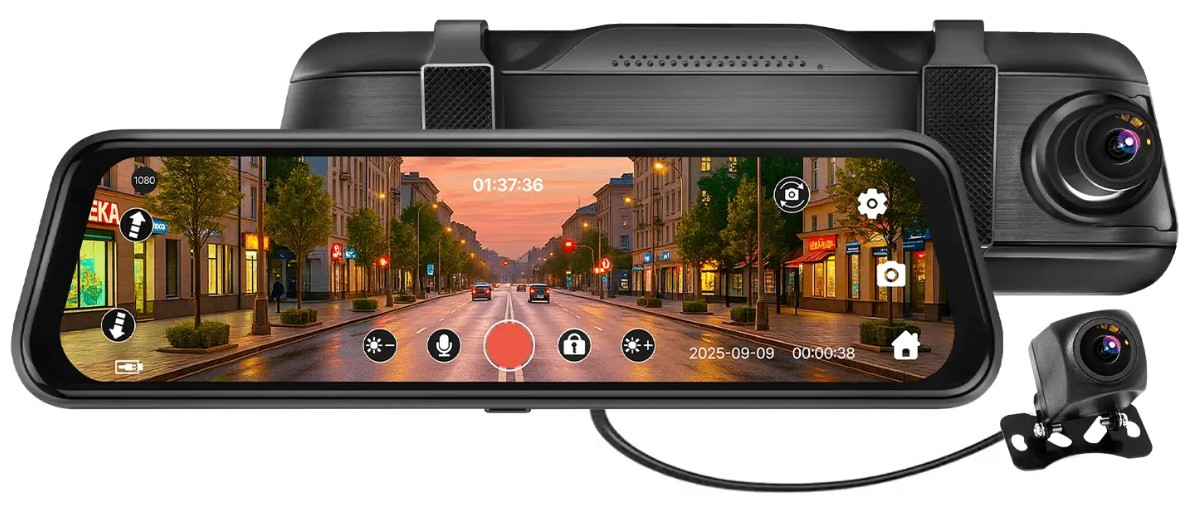 Видеорегистратор автомобильный TrendVision City Mirror черный 2Mpix 1080x1920 1080p 170гр. SA230C (2171279)