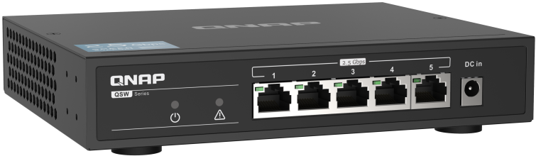 Коммутатор неуправляемый QNAP QSW-1105-5T 5*RJ-45 2.5Gbps fanless switch, switching Capacity 25Gbps