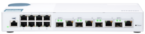 Коммутатор управляемый QNAP QSW-M408-4C 10 Гбит/с c 4 х SFP+, совмещены с RJ-45, 8 х 1 Гбит/с RJ-45, пропускная способность до 96 Гбит/с, поддержка Ju
