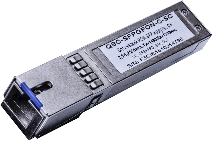 Модуль QTECH QSC-SFPGPON-C-SC оптический PON SFP, C+, 2,5/1,25Гбит/c, Tx=1490/Rx=1310нм, SC, DFB+APD, SM, OLT