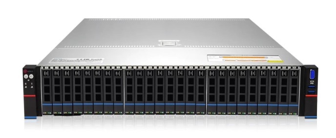 Сервер 2U Rack QTECH QSRV-272502_10 25*SFF SASSATA, 2* Intel Xeon Gold 6326 1*IntelVROC RAID 0/1/10, 4* SSD 1920GB U.2 DWPD 1, 1* Riser 2/4U x8/x8/x8