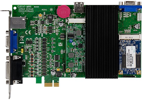 Плата ICP DAS ECAT-M801-16AX EtherCAT Master, Max. 16-Axis Synchronously, 13-channel Digital I/O, 2-Axis Encoder