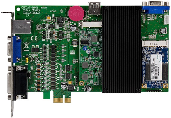 Плата ICP DAS ECAT-M801-8AX EtherCAT Master, Max. 8-Axis Synchronously, 13-channel Digital I/O, 2-Axis Encoder