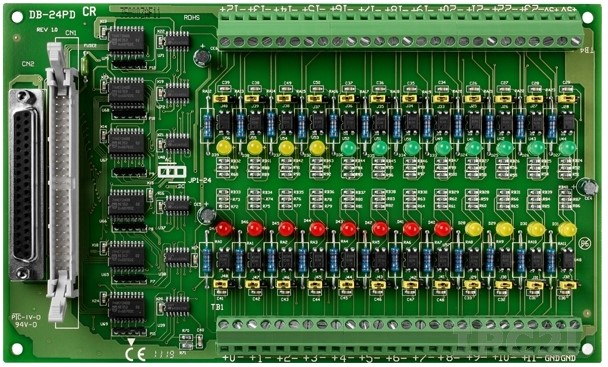 Плата ICP DAS DB-24PD CR 24 Channel Opto-Isolated Inputs Board w/D-Sub 37 connector