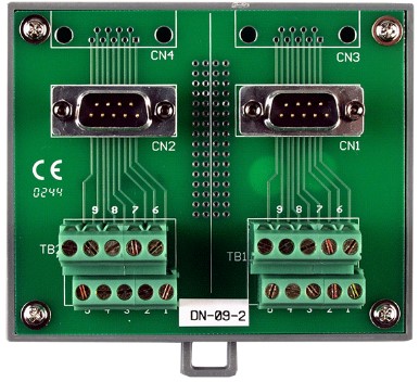 Плата ICP DAS DN-09-2 I/O Connector Block with DIN-Rail Mounting and two 9-pin Male Header Include : CA-0915 x 2