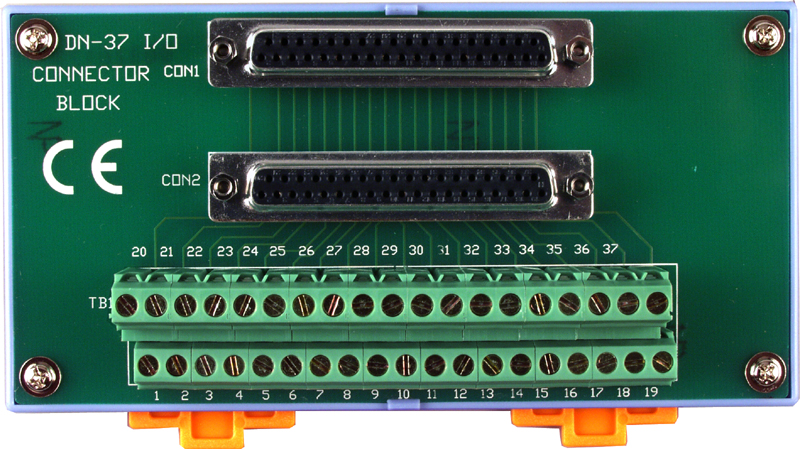 Плата ICP DAS DN-37-A CR I/O Connector Block with DIN-Rail Mounting and M.-F. D-sub cable 1M