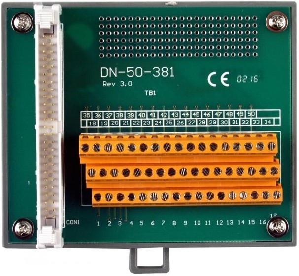Плата ICP DAS DN-50-381 I/O Connector Block with DIN-Rail Mounting and 50-pin Header Include :CA-5015
