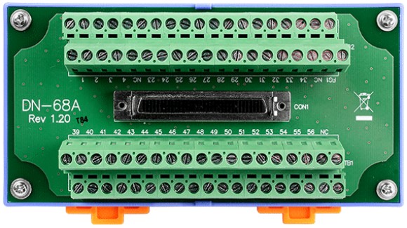 Плата ICP DAS DN-68A CR DIN-Rail Mountable I/O Connector Block with 68-pin SCSI II Female Connector (RoHS)