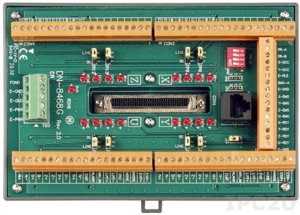 Плата ICP DAS DN-8468GB CR Daughter board (wiring terminal board) for general purpose driver, Din-Rail mountable