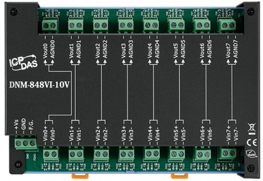 Плата ICP DAS DN-848VI-10V CR 8-channel 10 VDC Voltage Attenuator with channel to channel isolation (RoHS)
