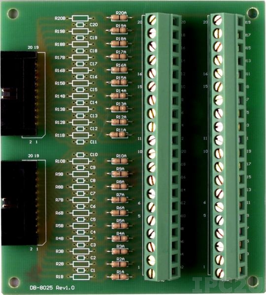 Плата ICP DAS DB-8025 Screw Terminal Board With two 20-pin flat-cable