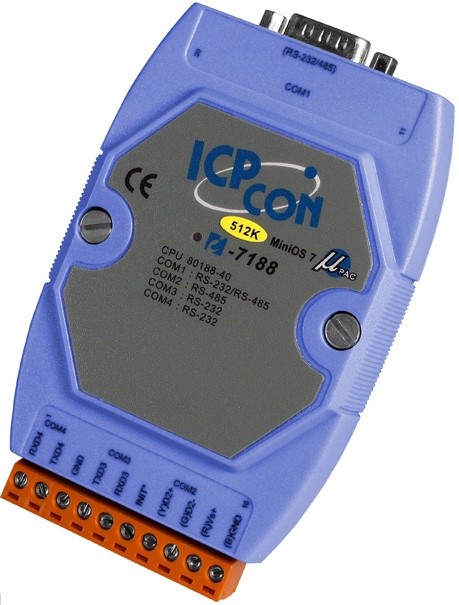 Контроллер ICP DAS I-7188/DOS/512 CR Embedded Controller without Display, developing tool kit, Datalight’s ROM/DOS,With 512k