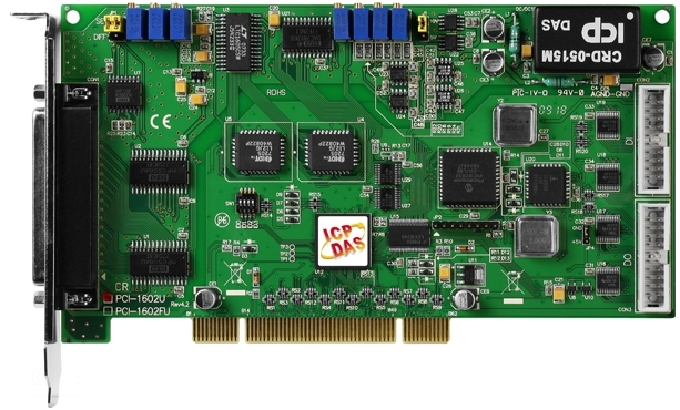 Плата ICP DAS PCI-1602U CR Universal PCI,100ks/s, low gain 16-bit ,32 AI , 2 D/A ,digital i/o board (8k word FIFO)