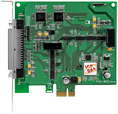 Плата ICP DAS PCIe-8622 PCI Express, 200 kS/s, 16-bit, 16-channel Simultaneously Sampled Analog Input board with 2-channel 16-bit Analog Output and 12