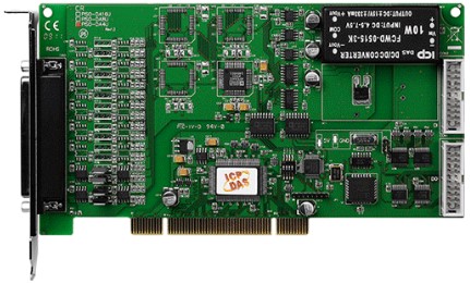 Плата ICP DAS PISO-DA4U CR Universal PCI 4-channel isolated D/A board, CA-4002 D-Sub connector.