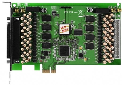 Плата ICP DAS PEX-P64-24V CR PCI Express, 64-channel Optically Isolated Digital Input Board. (RoHS)Includes one CA-4037B cable and two CA-4002 D-Sub c